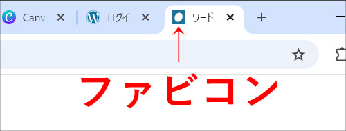 ファビコンの表示例